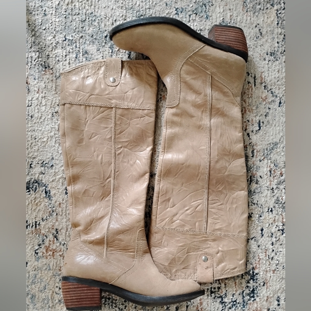 Gianni Bini Tan Ankle Booties with Rounded Toe